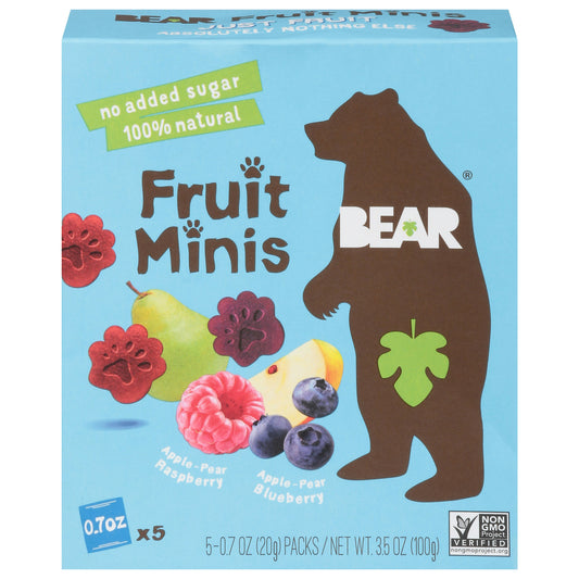 Bear Yoyo Fruit Mini Raspbry Bluberry 3.5 oz (Pack of 4)