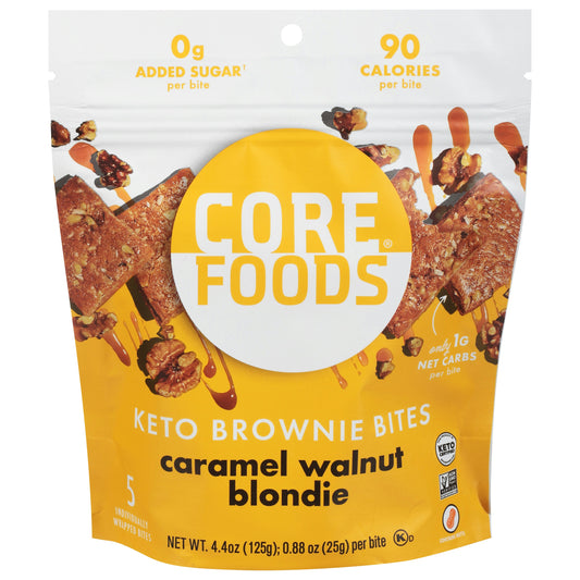 Core Foods Keto Brownie Bites Caramel Walnut Blondie 4.4 Oz (Pack Of 6)