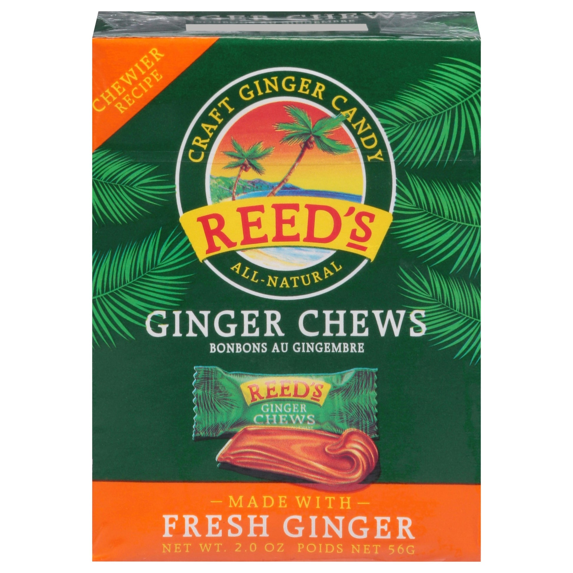 Reeds Candy Ginger Chew 20Pieces 2 Oz (Pack of 20)