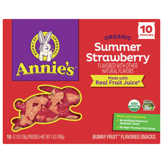 Annies Homegrown Fruit Snack Summer Strawberry Bunnies 7 Oz (Pack of 8)