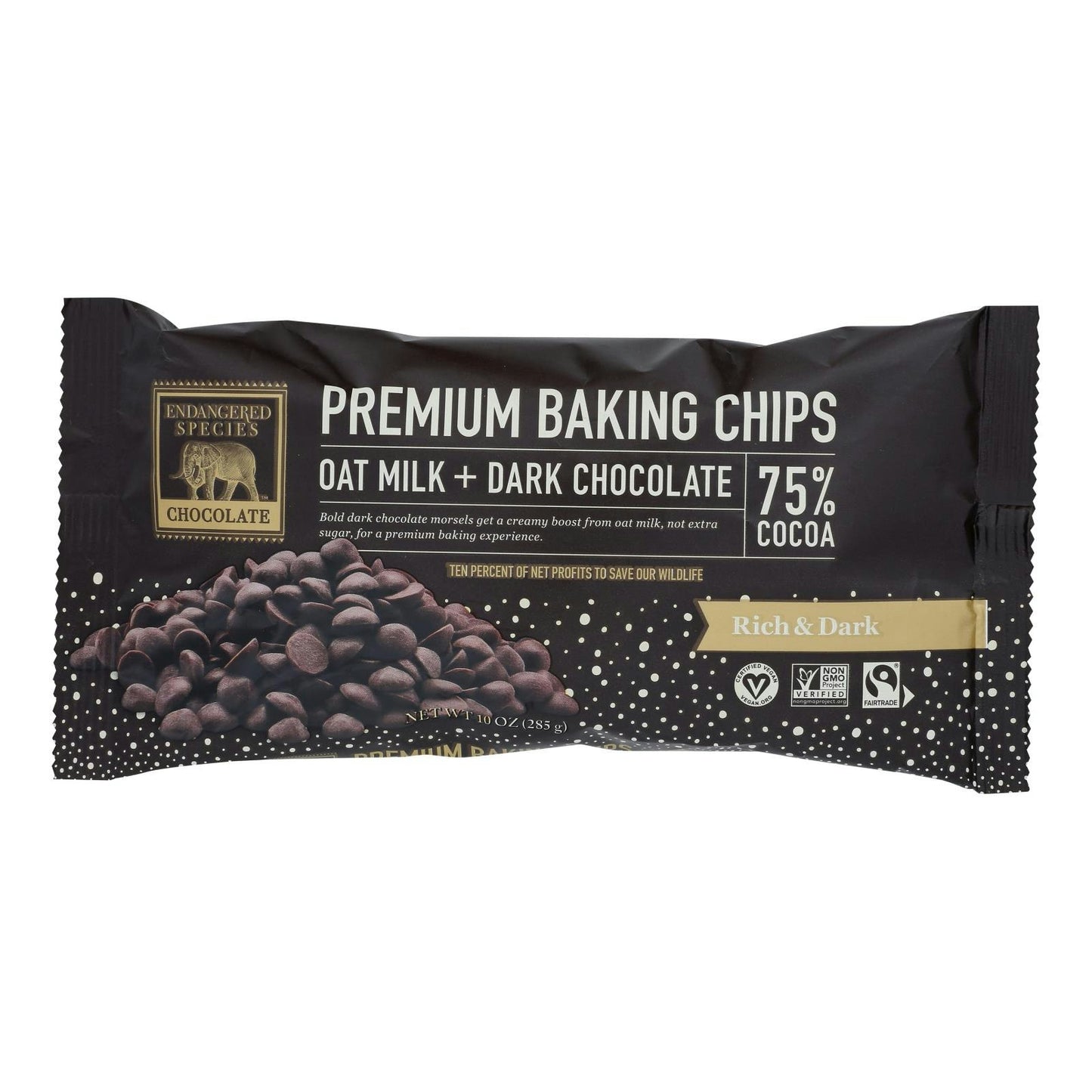 Endangered Species Chocolate - Baking Chips Oatmilk Whole Shark 10 oz (Pack of 6)