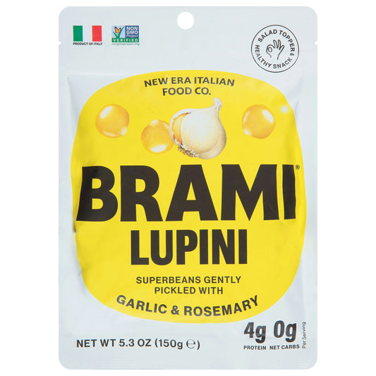 Brami Lupini Snack Bean Garlic Herb 5.3 Oz Pack of 8