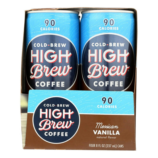 High Brew Coffee Coffee - Ready to Drink - Mexican Vanilla - 4/8 oz (Pack of 6)