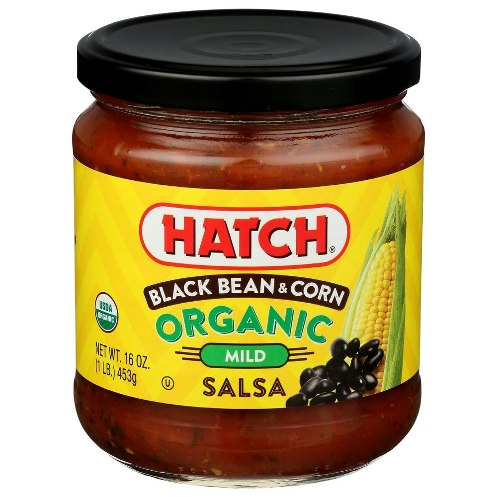 Hatch Organic Black Bean and Corn Mild Salsa 16 Oz Pack of 8