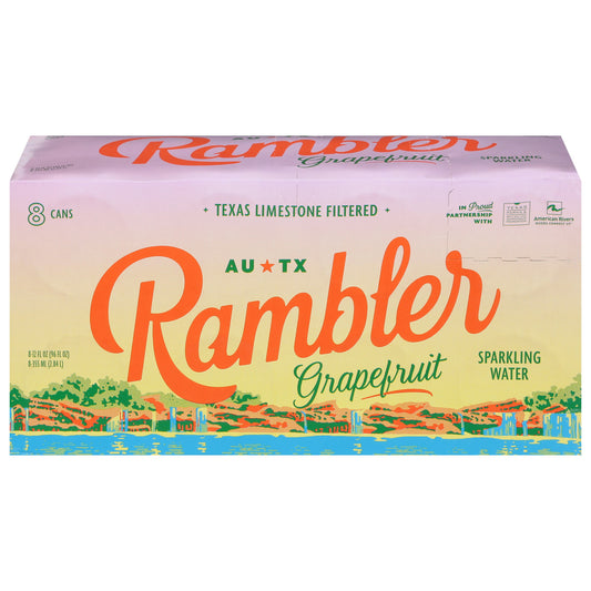 Rambler Water Sparkling Grapefruit 8Pack 96 Fl Oz (Pack of 3)