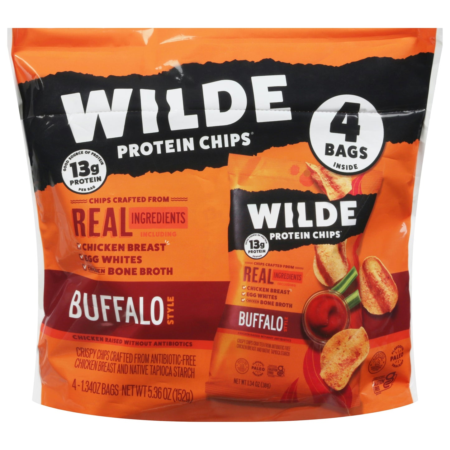 Wilde Snacks Chips Chicken Buffalo 4Pack