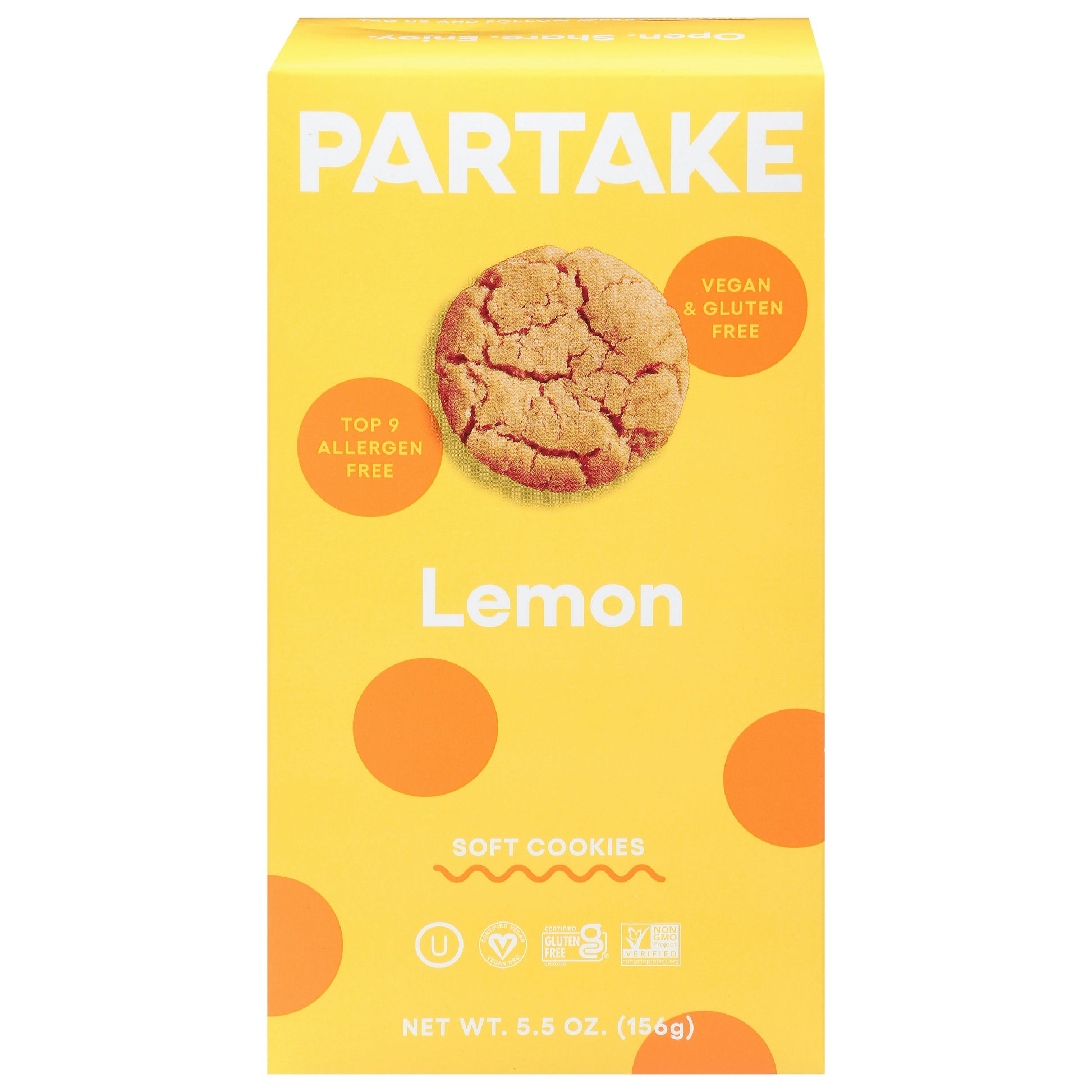 Partake Foods Cookies Soft Baked Lemon 5.5 Oz (Pack of 6)