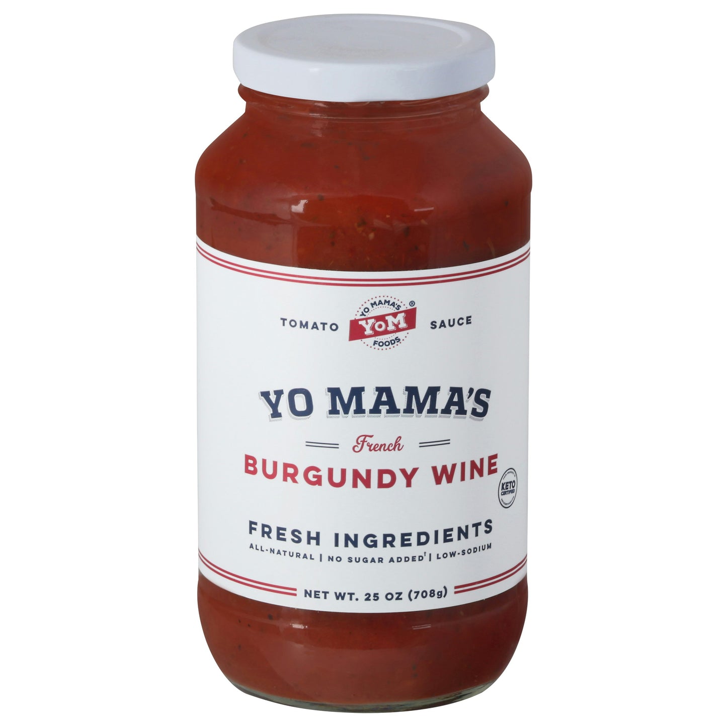 Yo Mamas Foods Sauce Tomato Burgndy Wine 25 oz (Pack of 6)