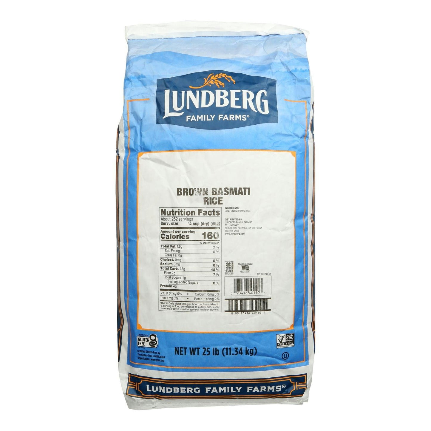 Lundberg Family Farms Brown Basmati Rice - 25 lb bag