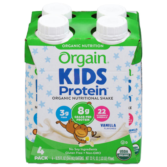 Orgain Kids Protein Organic Nutrition Shake vanilla 4 Count 33 Fo Pack of 4