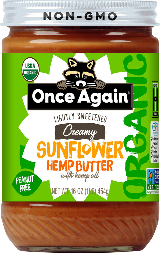 Once Again Butter Sunflower Hemp Organic 16 Oz Pack of 6