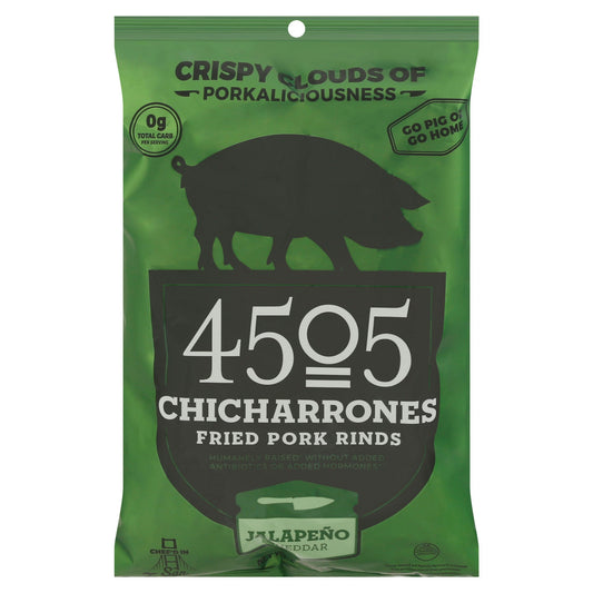 4505 Meats Chicharrones Jalapo Cheddar 2.5 oz (Pack of 12)