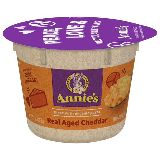 Annies Homegrown Pasta Cup Aged Cheddar 2.01 oz (Pack of 12)