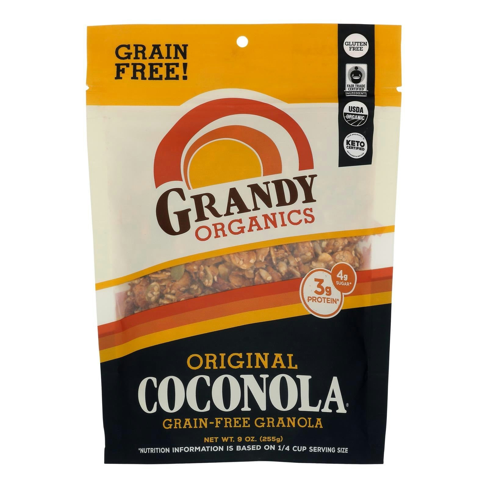 Grandy Coconola Organic Gluten Free - 9 oz (Pack of 6)