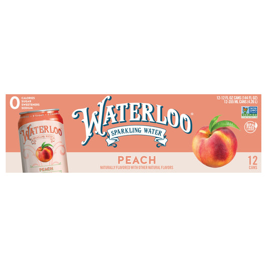 Waterloo Sparkling Water Sparkling Peach 12 144 fl oz (Pack of 2)