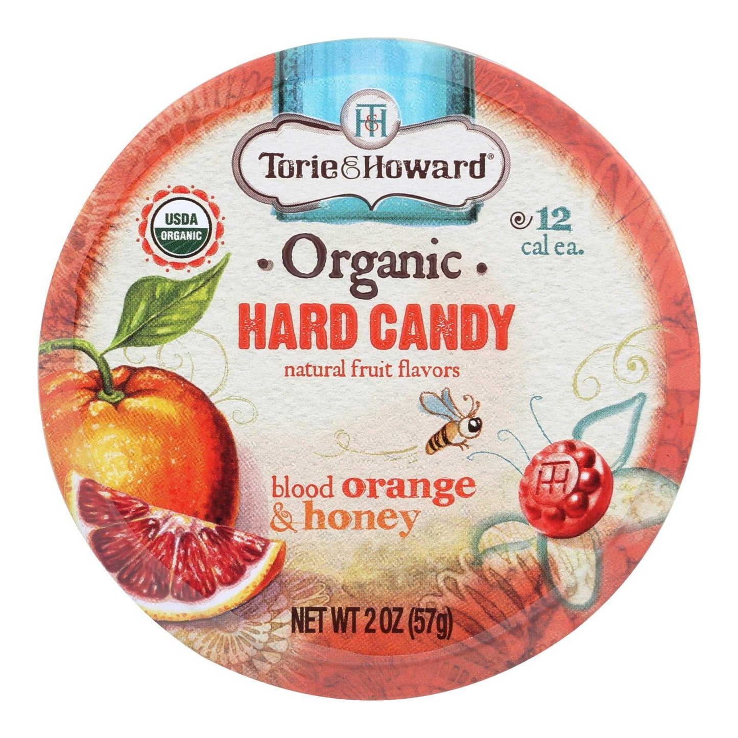 Torie & Howard Hard Candy Blood Orange Honey Organic 2 Oz Pack of 8