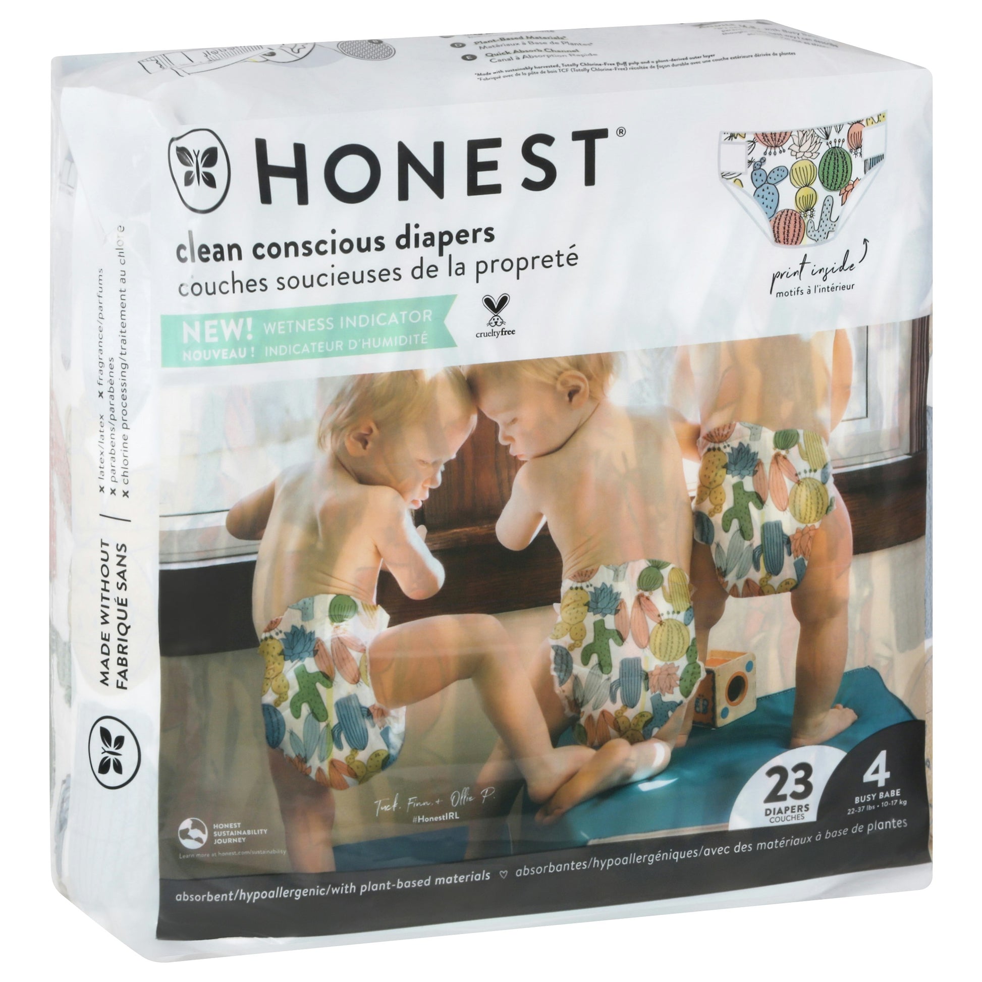 The Honest Company Diaper Cactus Cuties Size 4 23 Pk (Pack Of 4)