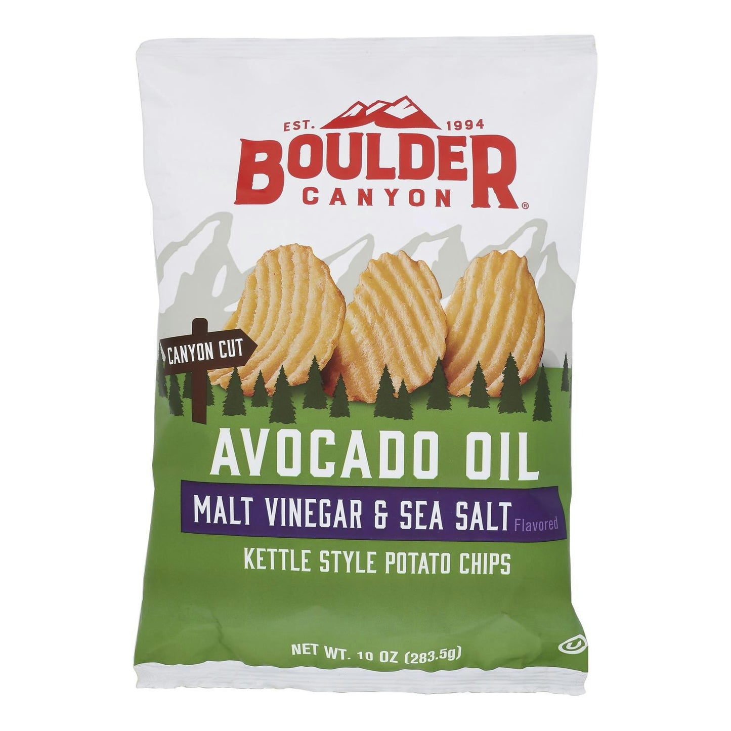 Boulder Canyon Chip Avocado Oil Malt Vinegar Sea Salt 10 Oz (Pack of 12)