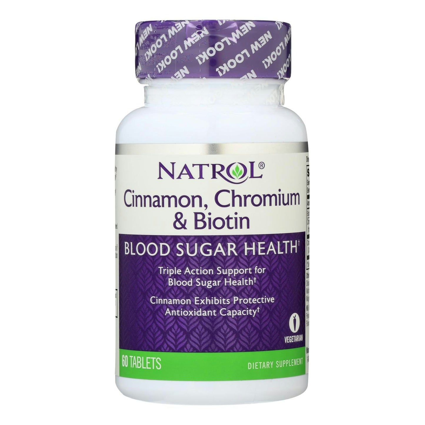 Natrol Cinnamon Biotin Chromium - 60 Tablets