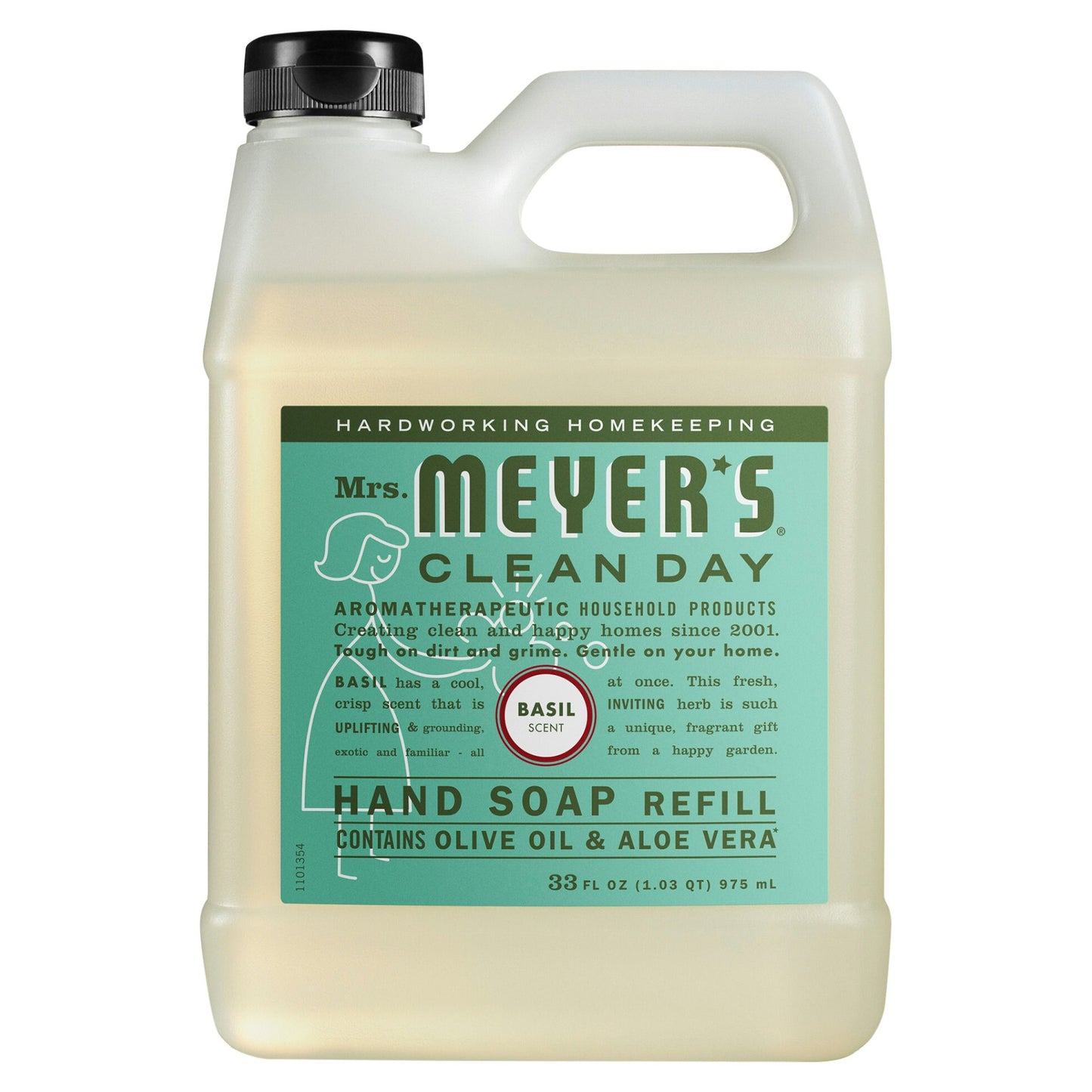 Mrs Meyers Clean Day Soap Refil Liquid Basil 33 Oz (Pack of 3)