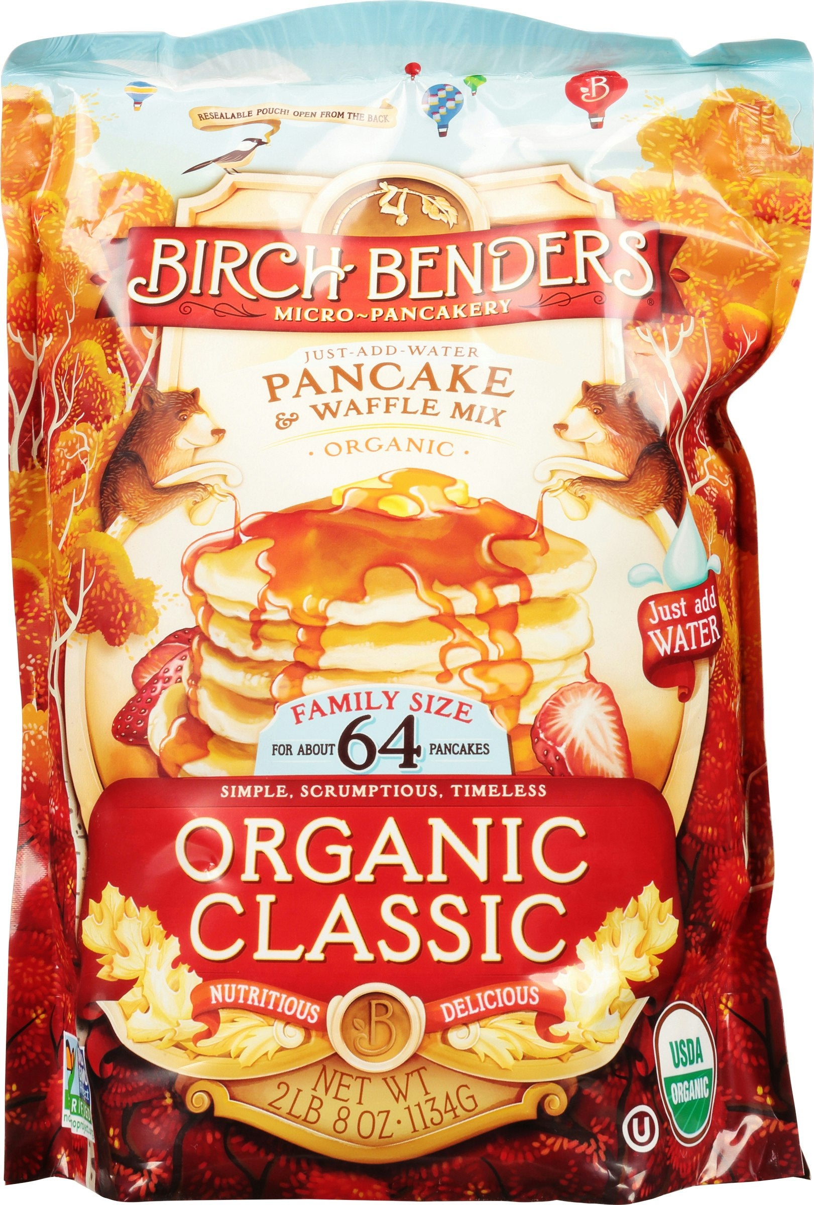 Birch Benders Mix Pancake Waffle Classic 40 Oz (Pack of 6)