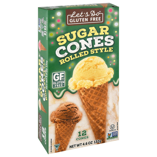 Lets Do Organics Ice Cream Cone Sugar Gluten Free 4.6 Oz Pack of 12