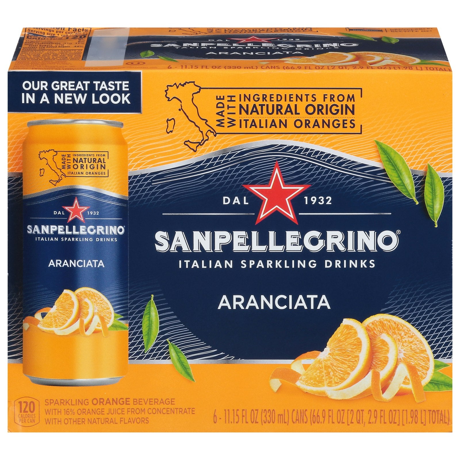 San Pellegrino - Sparkling Beverage Aranciata 6/11.15 Fz. (Pack of 4)