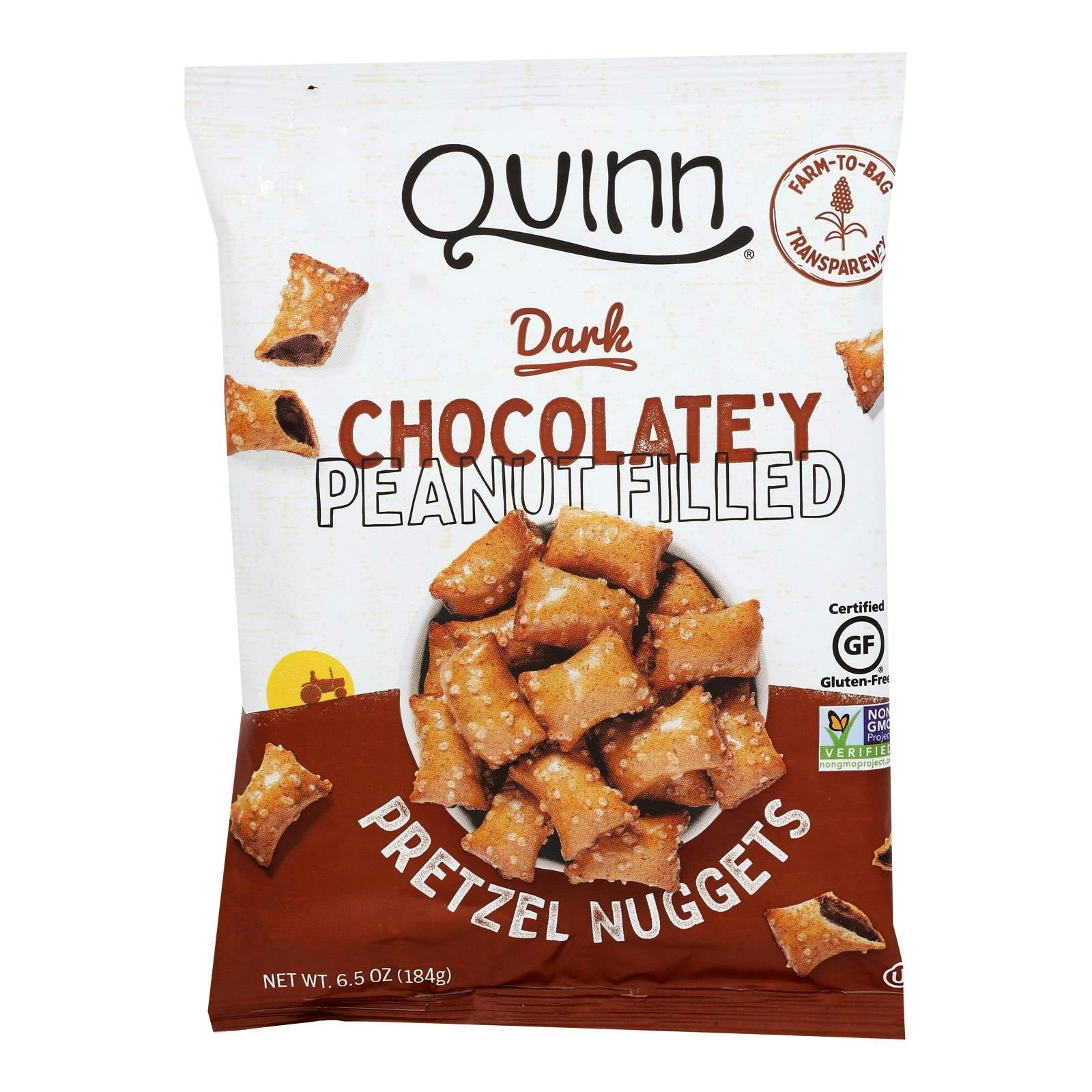 Quinn Pretzel Nug Pb Choc Fld Gluten Free - 6.5 oz (Pack of 8)