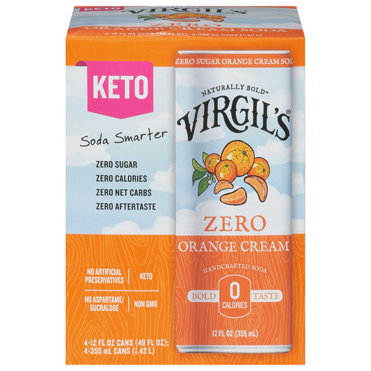 Virgils Orange Cream Zero Sugar 48 Fo Pack of 6