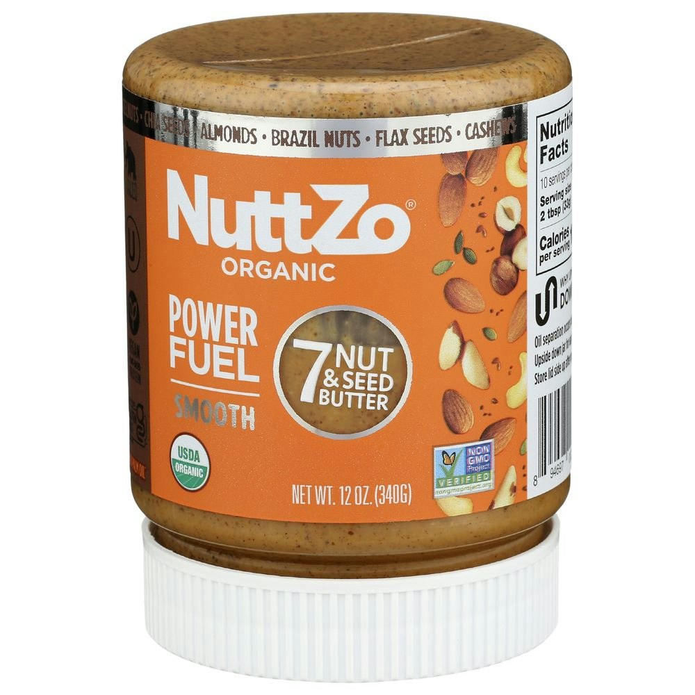 Nuttzo Organic Smooth Power Fuel 7 Nut and Seed Butter 12 Oz Pack of 6