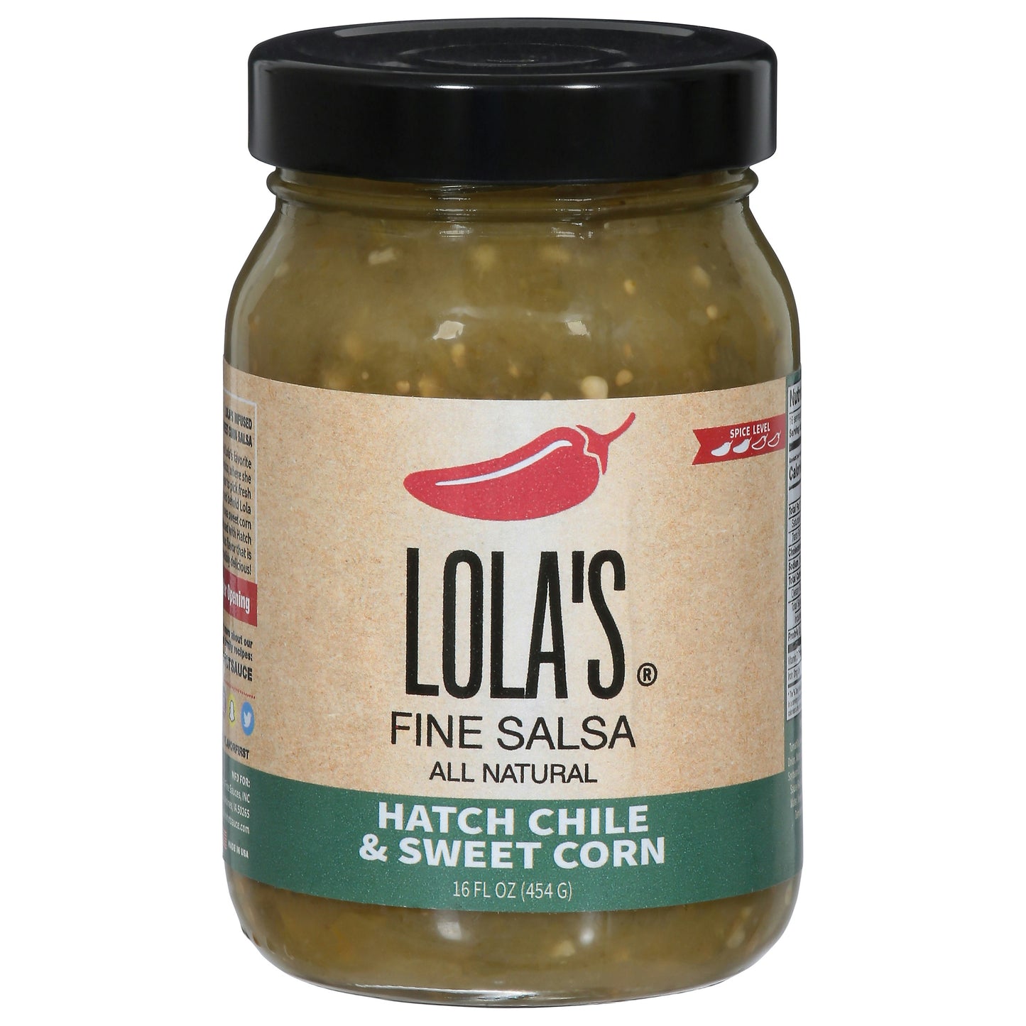 Lolas Fine Hot Sauce Salsa Hatch Chilies and Sweet Corn 16 Oz (Pack Of 6)