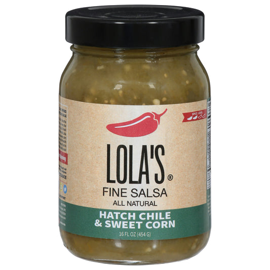 Lolas Fine Hot Sauce Salsa Hatch Chilies and Sweet Corn 16 Oz (Pack Of 6)