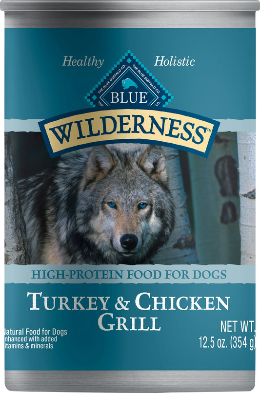 Blue Buffalo Food Dog Turkey Chicken Grill 12.5 Oz Pack of 12