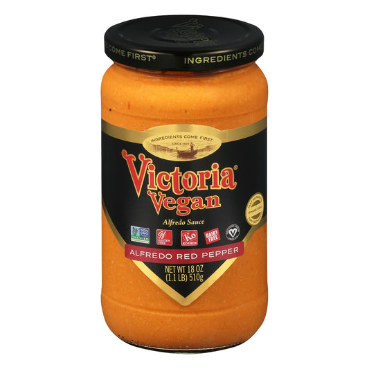 Victoria Sauce Alfredo Vegan Roasted Pepper 18 oz (Pack of 6)