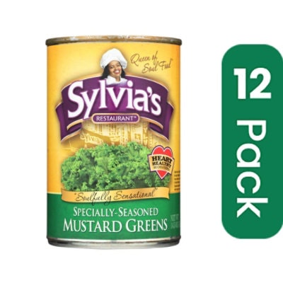 Sylvia's Specially - Seasoned Mustard Greens 14.5 oz (Pack of 12)