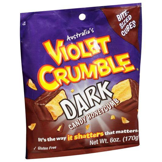 Violet Crumble Candy Dark Chocolate Cubes Bites 6 Oz (Pack of 8)