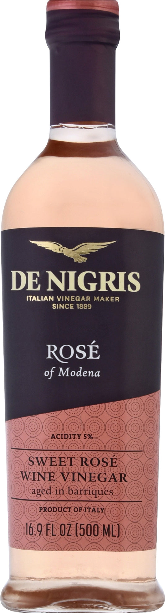 De Nigris Vinegar Sweet Rose Wine 500 Ml (Pack of 6)