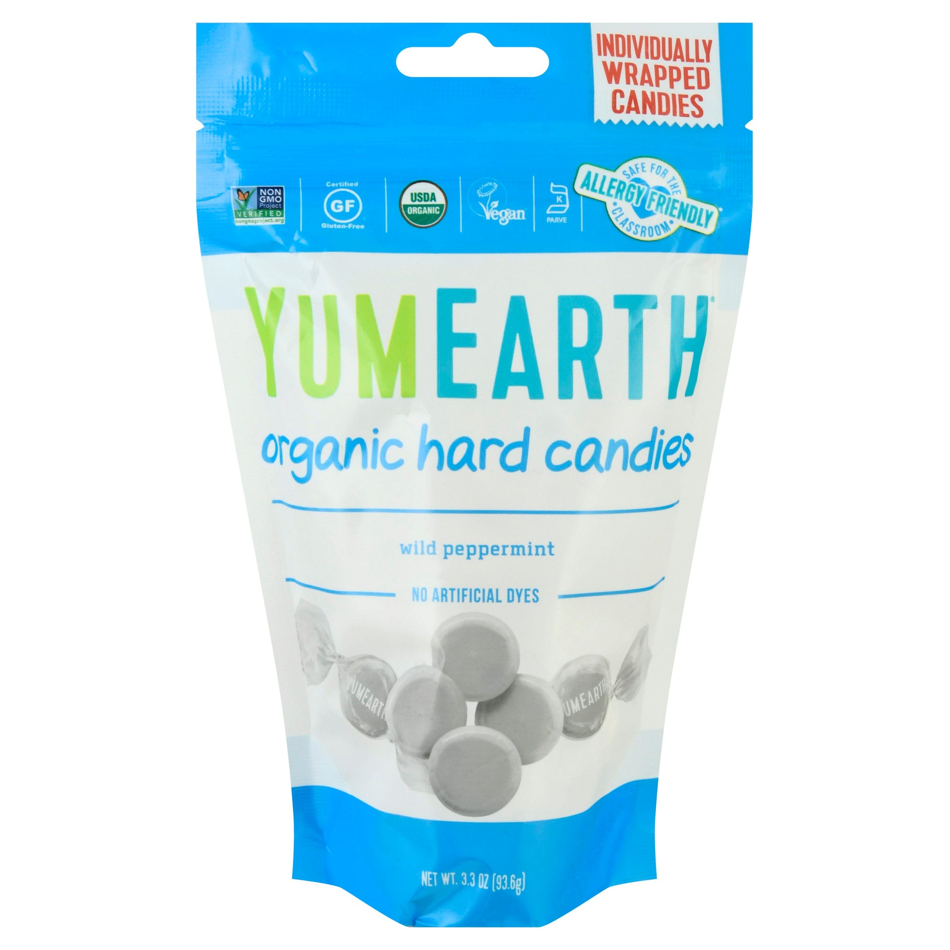 Yumearth Candy Drop Peppermint Wild Organic Gluten Free 3.3 Oz (Pack of 6)