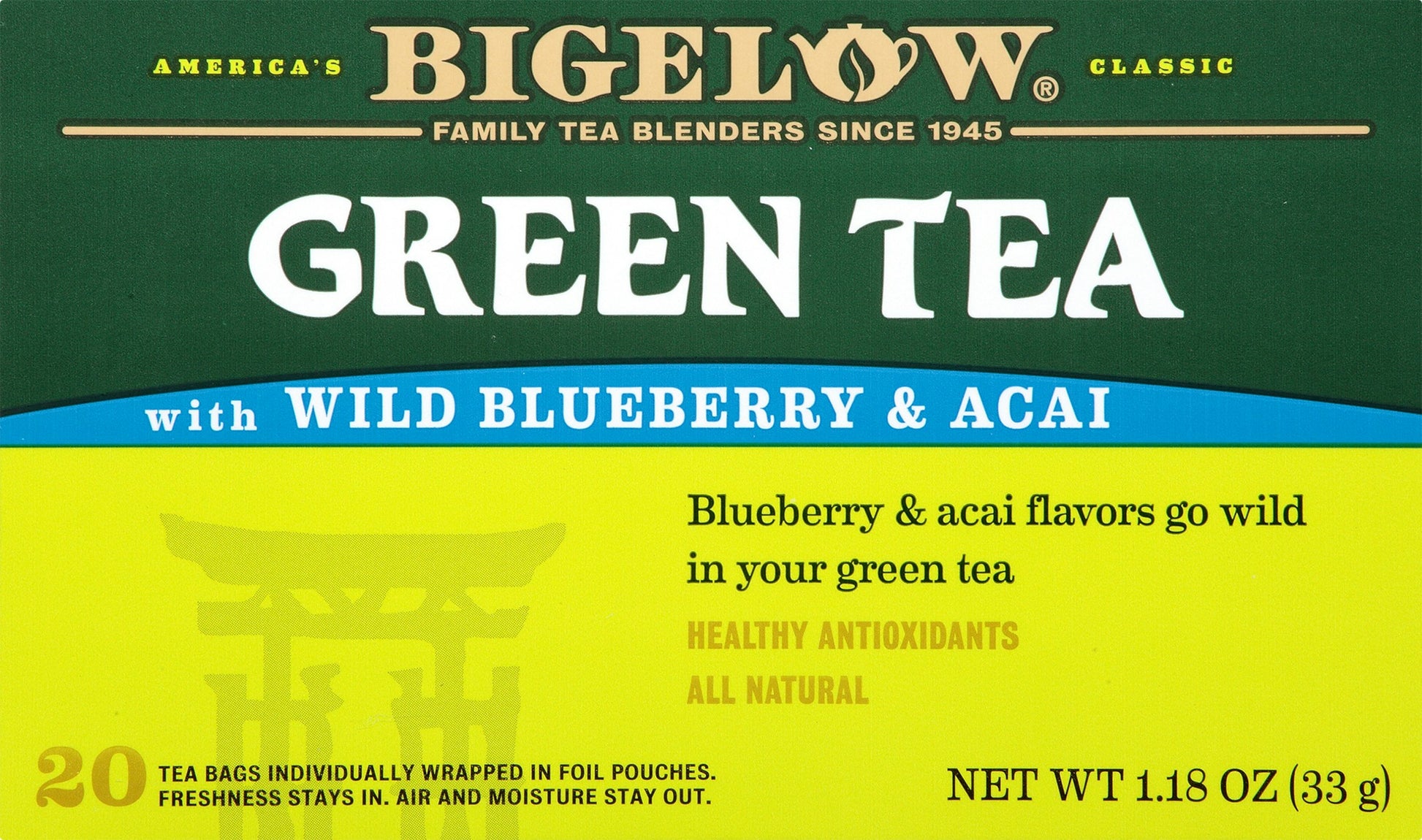 Bigelow Tea Green Blueberry 20 Bag 1 Oz Pack of 6