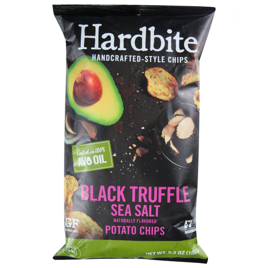 Hardbite Chip Potato Black Truffle Sea Salt 5.3 Oz Pack of 6