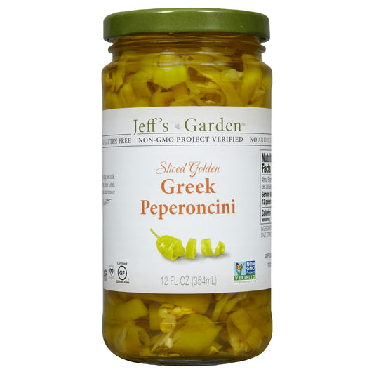 Jeffs Garden Pepperoncini Greek Sliced 12 Oz Pack of 6