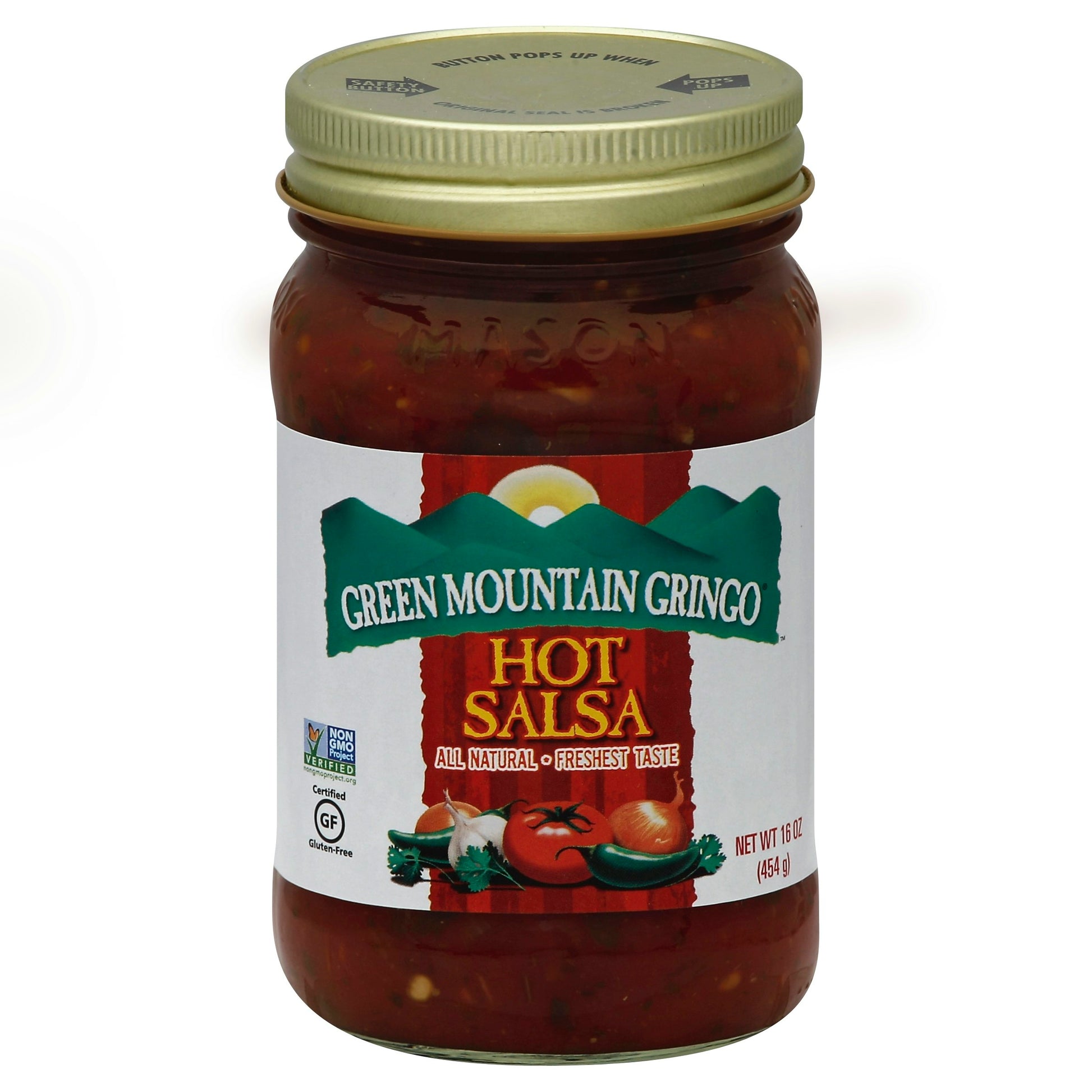 Green Mountain Gringo Salsa Hot 16 oz (Pack of 6)