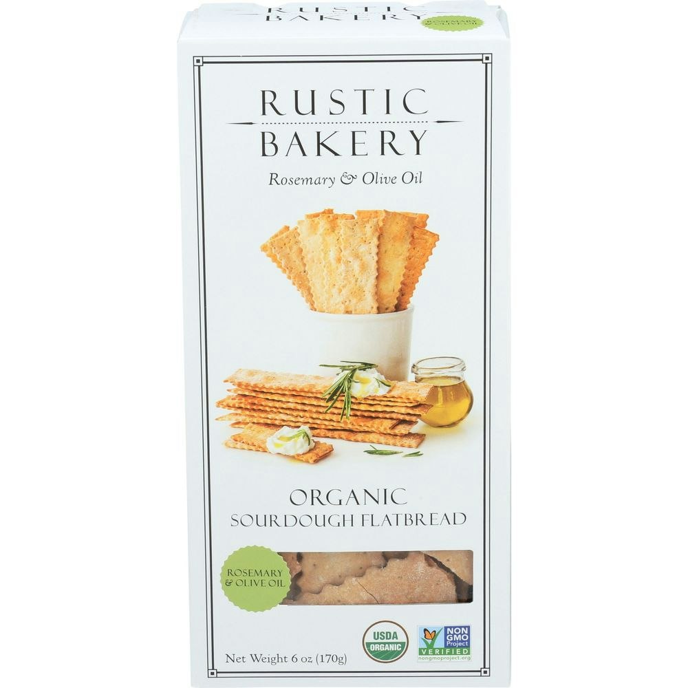 Rustic Bakery Organic Rosemary and Olive Oil Sourdough Flatbread - 6 Ounce (Pack of 12)