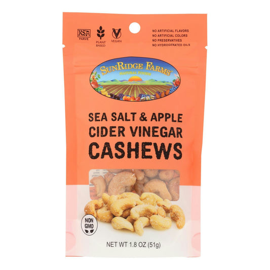 Sunridge Farm Cashews Sea Salt Apple Cider Vinegar 1.8 Oz (Pack of 8)