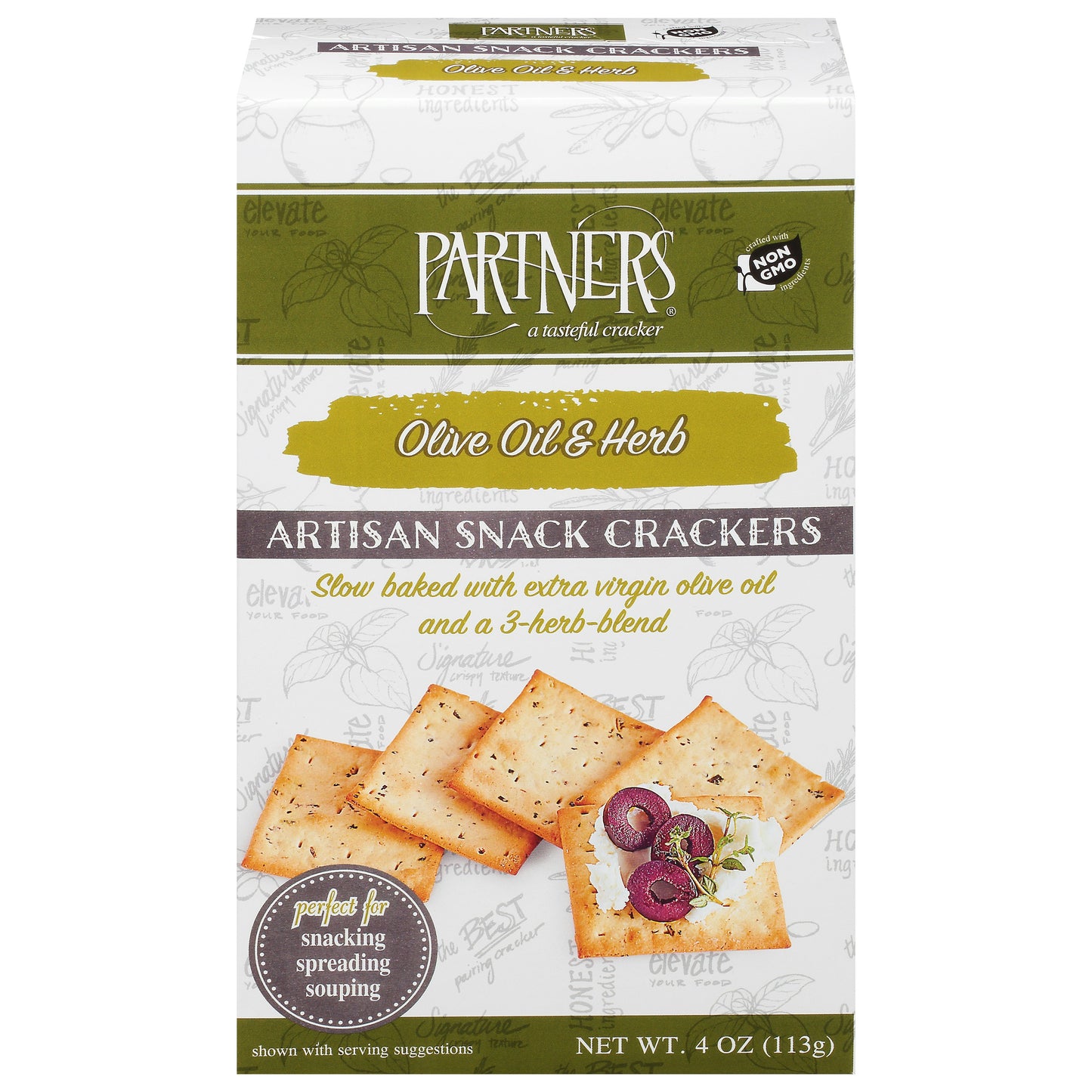 Partners Cracker Olive Oil & Herb 4 Oz (Pack of 6)