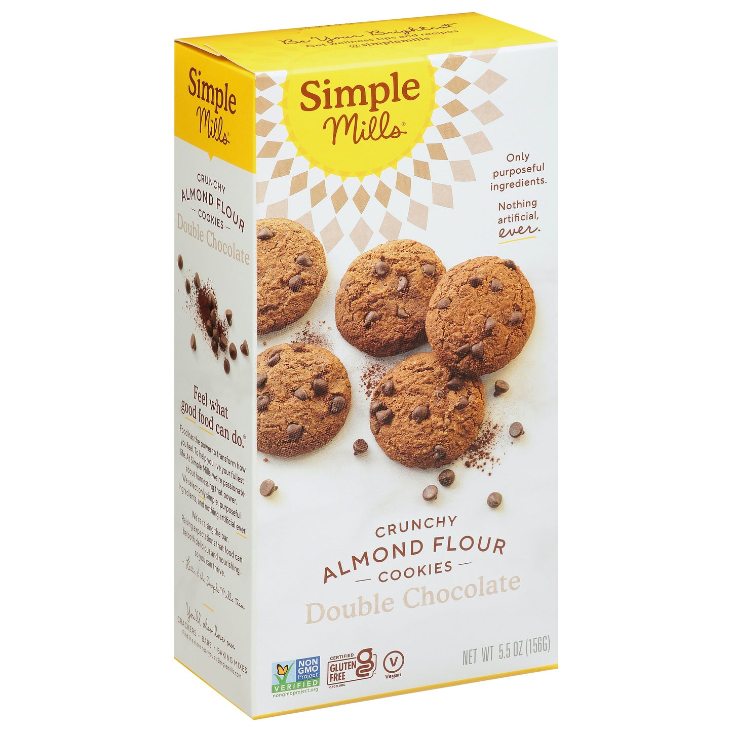 Simple Mills Cookies Crunchy Double Chocolate 5.5 oz (Pack of 6)