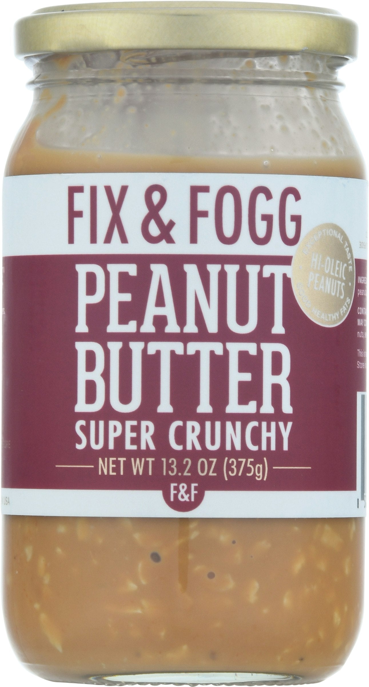 Fix & Fogg Peanut Butter Super Crunchy 13.2 Oz Pack of 6