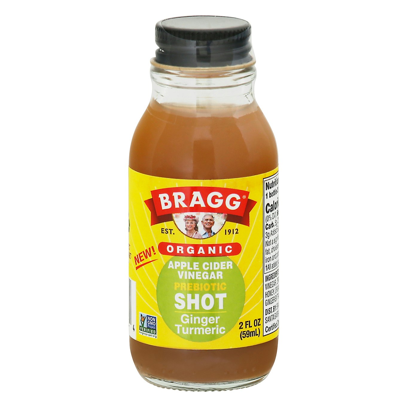 Bragg Shot Apple Cider Vinegar Ginger Turmeric Organic 2 FO (Pack of 4)