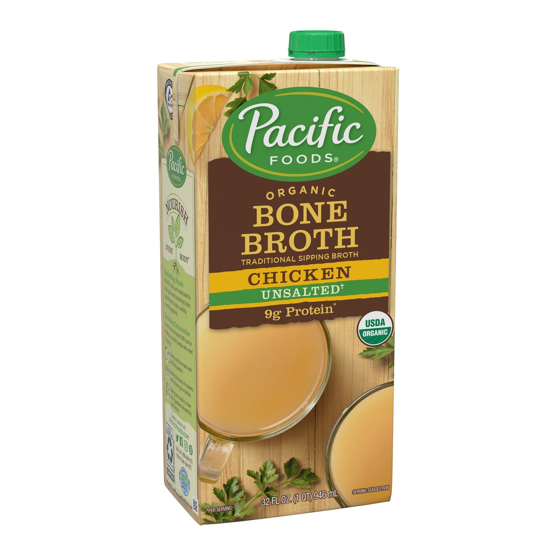 Pacific Foods Bone Broth Chicken Organic 32 Oz (Pack of 12)