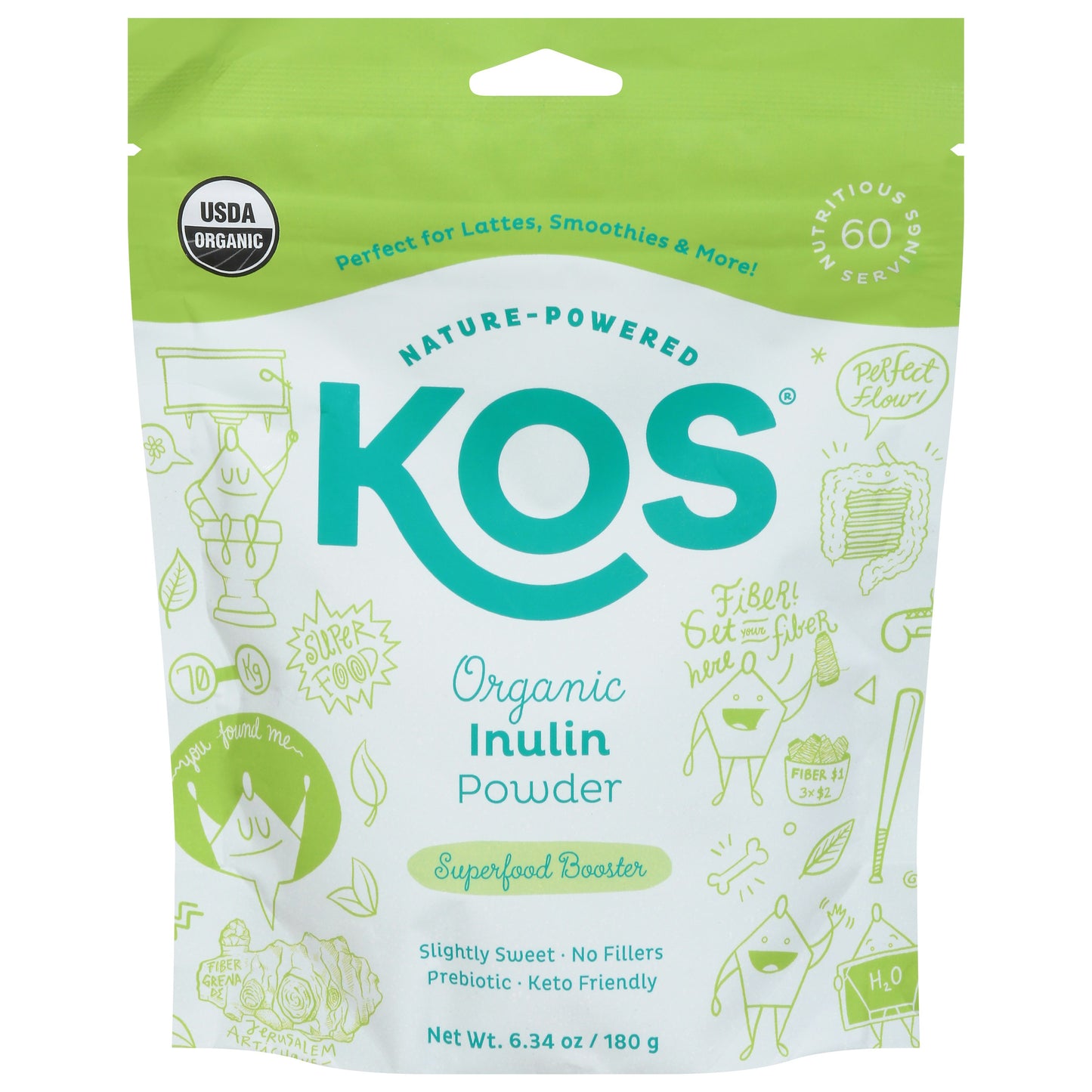 Kos Superfood Inulin 3G Powder 6.3 Oz